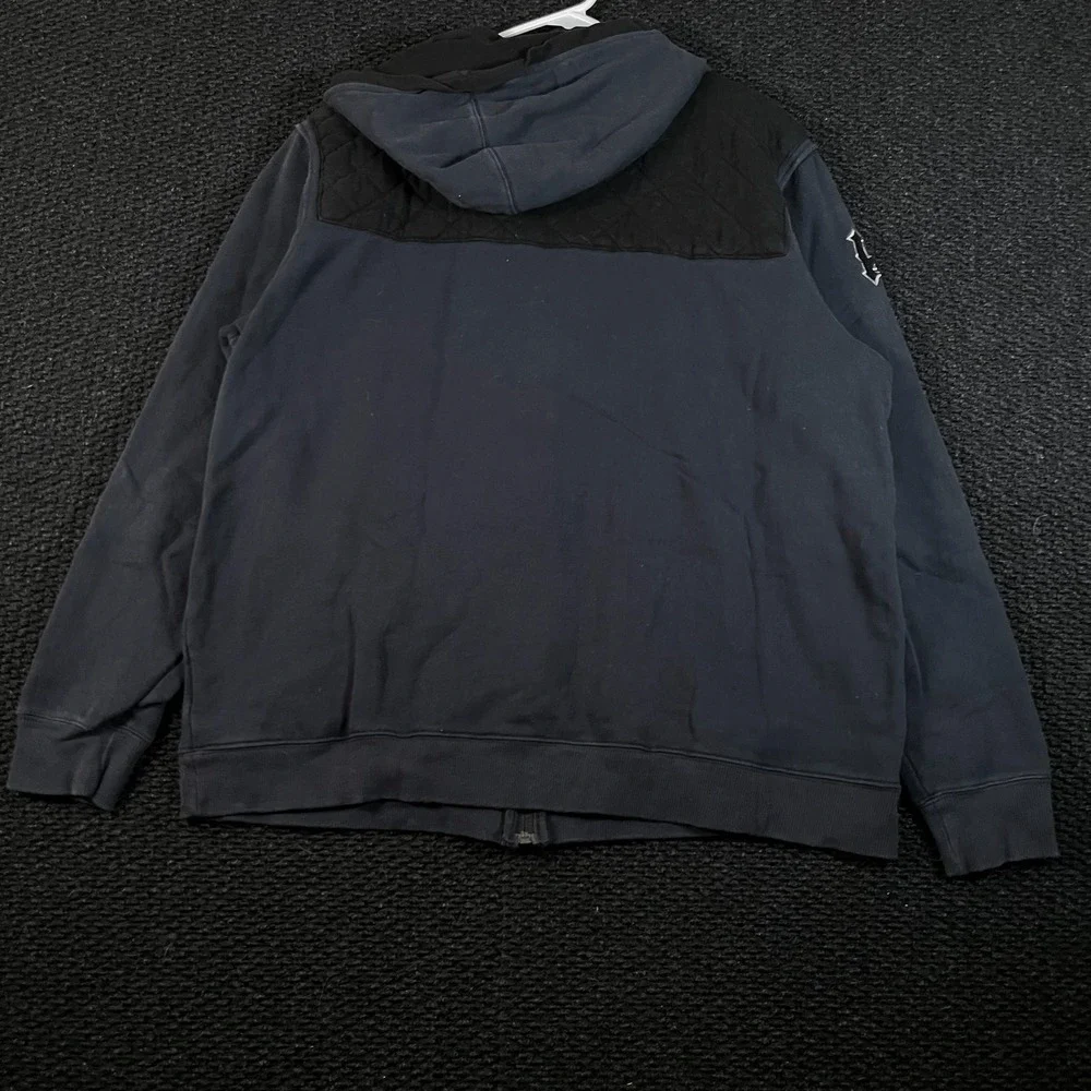 VTG Harley Davidson Dark Gray Black Biker Full Zip Hooded Sweater Men's Size 2XL - Picture 4 of 9